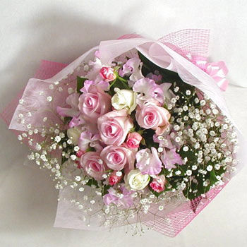 Pink White Rose Bouquet